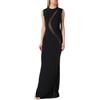 Pinko CAPEZZANA Abito Crepe Tecnico Stretch + Tulle con Strass Vestito da Sera, Z99_Nero Limousine, 52 Donna