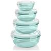 Grizzly Contenitore per Alimenti con Coperchio - Set da 4 - Ermetico - Anti Perdite - senza BPA (Rotonda - 1x(400, 800, 1350, 2250) ml, Verde Menta)