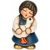 THUN, Bimba con Oca in Ceramica di Alta Qualità, Collezione Presepe Classico, Statuine per Presepe di Natale da Collezione, 3,6 x 3,6 x 6,2 cm