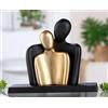 GILDE Scultura couple, in alluminio, nero, opaco, motivo coppia, altezza: 19,5 cm, larghezza: 23 cm, profondità: 8 cm, decorazione, arte, regalo, soggiorno