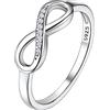 Suplight Anello Infinito Argento Anello in Argento 925 Donna Anello Donna in Argento 925 Taglia 14 con Confezione