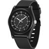 findtime Orologio da polso sportivo da donna e uomo, analogico, al quarzo, per ragazze e ragazzi, 50 m, impermeabile, cinturino in silicone, lancette luminose, casual da donna, Nero , cinghia