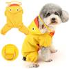 ZUNEA Impermeabile per Cani Piccola Taglia con Fodera in Rete Vestiti con Cappuccio Coniglio Rana Anatra Squalo Costume da Pioggia per Chihuahua Cucciolo Tuta con Anello a D per Guinzaglio Giallo XS