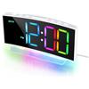 Lafocuse Sveglia Digitale con 8 RGB Colori Numerici e 7 Luce Notturna, LED Sveglia da Comodino con 2 Allarme,Volume e Luminosità Regolabile,Porta USB,Snooze,12/24 Ore per Sonno Pesante Bambini, Bianco