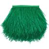 Sowder Nastro di raso con piume di struzzo, per vestiti, cucito, artigianato, costumi, decorazione, confezione da 1,8 m (verde scuro)