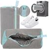 Cong.Lai 2Pcs Sacchetti Scarpe per Lavatrice: Lavaggio Efficiente Con Cerniera - Sacchetto Riutilizzabile - Protegge Le Scarpe dai Danni (Grigio)