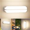 Letlit 20W Applique da Parete LED Interno - 1 Pezzi Bianco, IP65 Lampada da Esterno a Parete Moderna, 2000LM 4000K Luci Up-and-Down Illuminazione, Luce Bagno da Muro per Corridoio Garage Scale