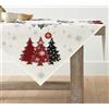 Artoid Mode Tovaglia natalizia con alberi di pino rosso, biancheria da tavola invernale da cucina, decorazione per interni, vacanze, feste, 100 x 100 cm