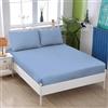 KHIM® Lenzuolo con angoli extra profondi da 40 cm, in 100% morbida flanella di cotone spazzolato, per letto matrimoniale, colore: azzurro cielo