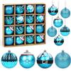 Bluelves Palline di Natale Blu Azzurre, 16pcs Palline per Albero di Natale 6cm, Palle di Natale Blu Azzurre Plastica con Gancio, Ornamenti Natalizi per Addobbi Albero di Natale Decorazioni