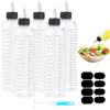 Amentalove 5 Pezzi 500ml Bottiglia Squeeze di Plastica, Biberon Cucina Professionale con Tappo a Vite, Squeeze Bottle, Bottiglia Plastica Bottiglie Dispenser per Liquidi Olio Salsa di Soia Aceto