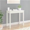Generico Tavolo Consolle Bianco 80x40x75 cm in Legno Massello di Pino (Peso 6,82KG)