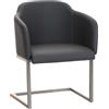 CLP Sedia Cantilever Magnus in Similpelle I Sedia Imbottita con Braccioli I Poltrona Conferenza Alt. Seduta 46 CM I Sedia Riunioni Elegante, Colore:Grigio