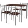ML DESIGN modern living ML-Design Set Tavolo con 4 Sedie per Sala da Pranzo in Legno MDF Marrone Rovere Scuro per la Cucina Gambe in Metallo Materiale per il Montaggio Incluso Assemblagio Facile Set di 5 Pezzi per 4 Persone