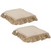 Corredocasa Set 2 Coprisedia Stile Country con Volant, Motivo a Quadri, Elasticizzati e Facili da Applicare, Disponibili in Vari Colori - Ideali per Cucina, Sala da Pranzo e Soggiorno (Beige)