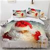 AcaimE Copripiumino Una Piazza E Mezza Poliestere Di Alta Qualità Antirughe No Stiro Natalizio Natale Natalizi Copripiumino Matrimoniale 200X200Cm Con 2 Federe 50X75Cm