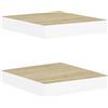 vidaXL Mensole a Muro 2 pz Rovere e Bianco 23x23,5x3,8 cm in MDF