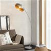 lux.pro Lampada da Terra a Stelo Curvo Piantana ad Arco - Alta 159 cm - Paralume a Cilindro Basso Ø35 cm Lampada in Metallo - Grigio