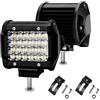 Boncak Faro da lavoro LED, 2 x 4 pollici 144W,12v 24v,Faretto Faro Luci led,Off-road Fendinebbia Impermeabile Per Trattore Auto Fuoristrada Moto SUV Camion (2x4 pollici 72W)