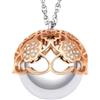 Dada Gioielli - Collana Chiama Angeli Gravidanza Amore Cuore Zirconato Catena Acciaio Regolabile 90+10 cm (Oro Rosa Quadrifoglio)