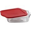 Borcam Pasabahce Borcam 59034 - Teglia da forno con coperchio, quadrata, in vetro, 26 x 22 cm, 2 litri
