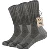 Vihir 3 paia di calzini in lana merino da uomo, a tubo lungo, per sci, trekking, escursionismo 37-42, 41-46, Nero, 41-46