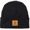 Timberland Women's Classic Tall Beanie, Black Leather Patch, One Size