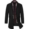 Tuopuda Cappotto Uomo Invernale Trench Casual, Giacca Monopetto Elegante Slim Fit Trincea Cappotti di Lana Giacche Business Coat, Kaki, M