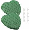 Yudobliss Cuore di Schiuma Floreale, Blocco Floreale, Schiuma Floreale Grande Gabbia Cuore Blocchi, Fiori freschi Cuore di Schiuma Floreale con Reticolo, per Matrimonio, Pasqua e Compleanno, 2 Pezzi