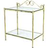 Spazio Casa Comodino in Ferro Battuto 2S - Verde - Shabby Chic, 52 x 32 H.58