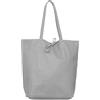 Zwillingsherz Borsa in pelle - Shopper in 100% vera pelle - Borsa di alta qualità per donne e ragazze - Shopper grande ed elegante - Borsa a tracolla, grigio chiaro
