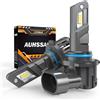 AUHSSAN 9006/HB4 LED Lampadine, 100W 26000LM Fari LED Super Luminosi 6500K Bianco Anabbaglianti o Abbaglianti Luminosi, 500% Più Luminoso Wireless Plug and Play Mini Lampadine Auto Sostituzione, 2 Pezzi