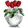 H&D HYALINE & DORA H&D - Bouquet di fiori di cristallo, rose rosse ornamentali, in confezione regalo
