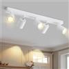 ZMH Plafoniera LED Bianco Faretto a soffitto: Lampadario a soffitto 5 fiamma a LED GU10, girevole di 330°, Lampada da soffitto moderna stile industriale Applique da parete, senza lampadina
