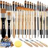 TOSUTO Set Pennelli Pittura Acrilica e Acquerello Professionali (42 Pezzi) - Pennelli In Nylon Sintetici Per Artisti