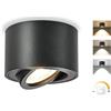 GeyouLux Faretto da soffitto LED Dimmerabile, 5W 500LM Faretti LED Soffitto Interno Orientabili 30°, Ø80x50mm Alluminio, Con Modulo LED 230V Incluso, 3000K/4000K/6500K Faretto LED Interno Nero 1 pezzo