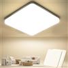 OUILA Plafoniera LED Soffitto Quadrata 20W [2 Pezzi], Lampada da Soffitto Moderno 4000K 2000LM Plafoniera Bagno IP44 Impermeabile Lampadario LED Luce Soffitto per Camera da Letto, Cucina, Soggiorno, Balcone
