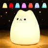 ZKLiLi Carino lampada squalo, 7 coloris lampada bambini squalo per bambini ragazze regali di compleanno, luce notturna bambini adolescenti, USB ricaricabile animale in silicone (gattino)