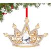 IHLOOTD Decorazioni per Albero di Natale Corona Dorata Ornamento Addobbi Natalizi, Decorazioni Albero di Natale Ciondolo, Corona Natalizia Appesa, Regalo di Decorazione Natalizia (C)