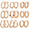 ALEXCRAFT orecchini a cerchio argento, orecchini cerchietto, 14K Placcato oro rosa Huggie Orecchini a Cerchio in Argento Sterling Piccoli Set Piccoli Orecchini di Cartilagine Cubic Zirconia