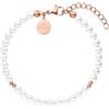 Purelei Finesse, bracciale da donna in acciaio inossidabile resistente, bracciale resistente all'acqua con perle di ametista, lunghezza regolabile 16-19 cm