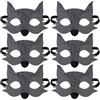 FUIPVGI 6 Pezzi Maschere da Lupo Grigio Maschere per Bambini Maschere Feltro Animali Mascherine Cosplay per Feste per Compleanno