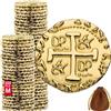 Leib Games Monete Pirata in Metallo - 100 Monete del Tesoro d'oro per Giochi da Tavolo Adulti, Giochi di società per Bambini - Dungeons & Dragons, Gloomhaven, Gioco da Tavolo Giocattoli - Misura M