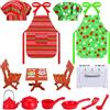 EKKONG Miniature Casa Delle Bambole 23 Pezzi, Grembiule per Bambola Elfo Accessori Elfo Oggetti Cucina in Miniatura per Bambini Regali di Natale, Bambole Elfiche Decorazioni
