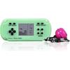 CZT Mini Console in mattoni Portachiavi creativo Retro Console blocco Zaino appeso gioielli con 26 giochi puzzle Regali per bambini Macchina portatile del gioco tascabile console di gioco (Verde)