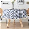 NINGHOME Tovaglia in lino, diametro: 160 cm, tovaglia rotonda in cotone fine e lino, con nappa, per tavolo da pranzo da cucina