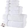 TOWELBAY Asciugamani da bagno di lusso (800 g/m²) 100% cotone egiziano asciugamano da bagno super Jumbo asciugatura rapida e assorbente (panno viso, bianco)