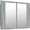 vidaXL Mobile Specchio LED Grigio Sonoma 60x12x45cm Legno Multistrato