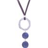 NILUXE DESIGN - Pendente Donna Pietra Naturale Lapislazzuli - Pendente Argento Donna - Collana lunga con Catena in Antelina Regolabile - Pendente Donna Cerchio - Amuleto di Fortuna e Protezione