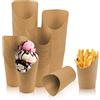 WYTNB 60Pezzi Porta Patatine Fritte in Carta Kraft Grande da Asporto, 355ml Porta Popcorn e Waffle Bicchieri di Cartone, Frittura Francesi Tazze Usa e Getta per Cialde Salumi Gelato